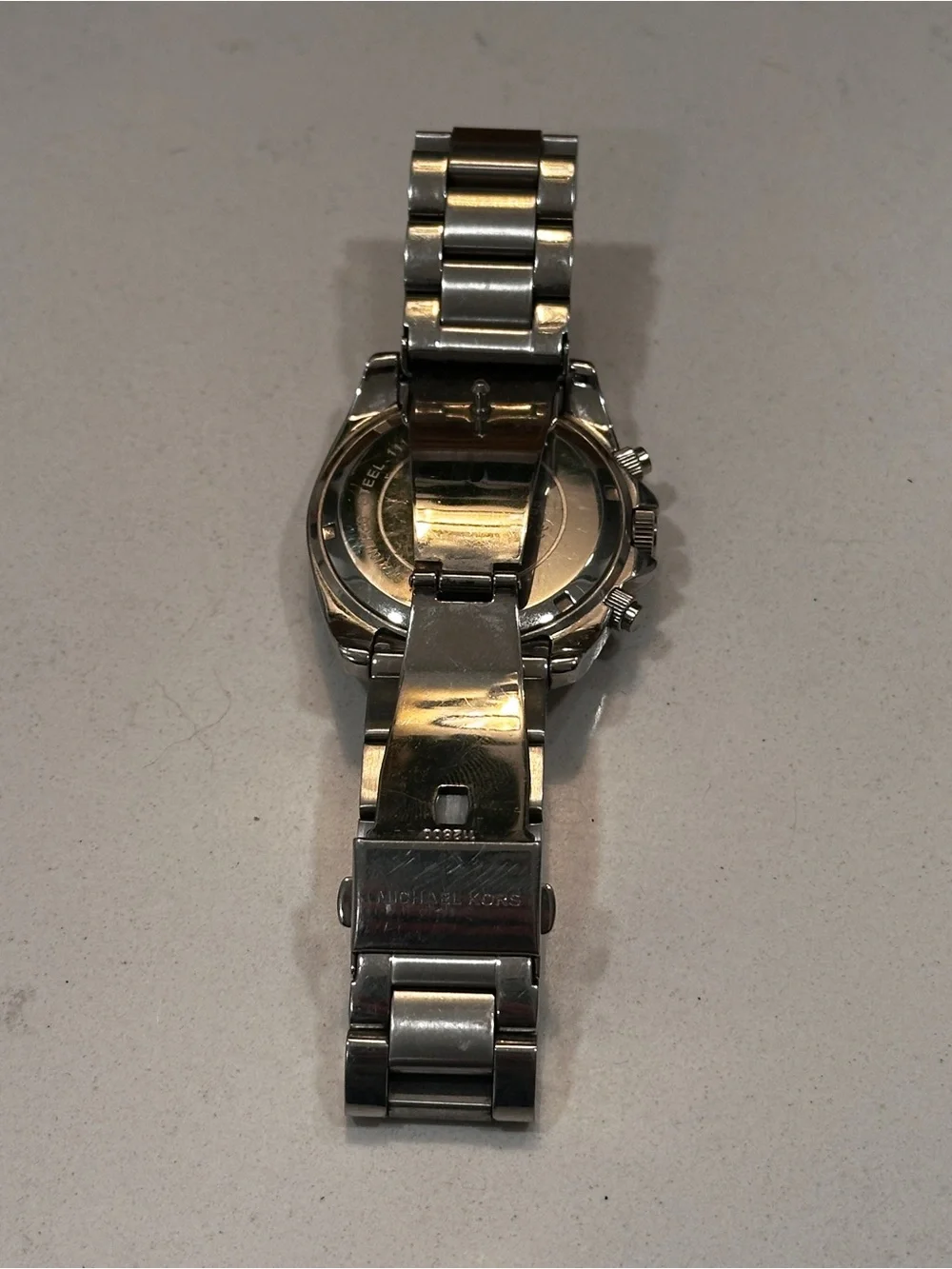 Silver Chronograph Crystal Watch Classic Minimalist Office Luxe Y2K